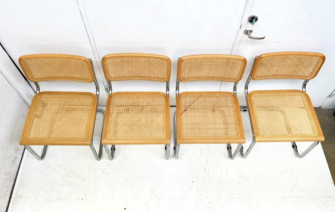 4 Marcel Breuer Cane Chairs