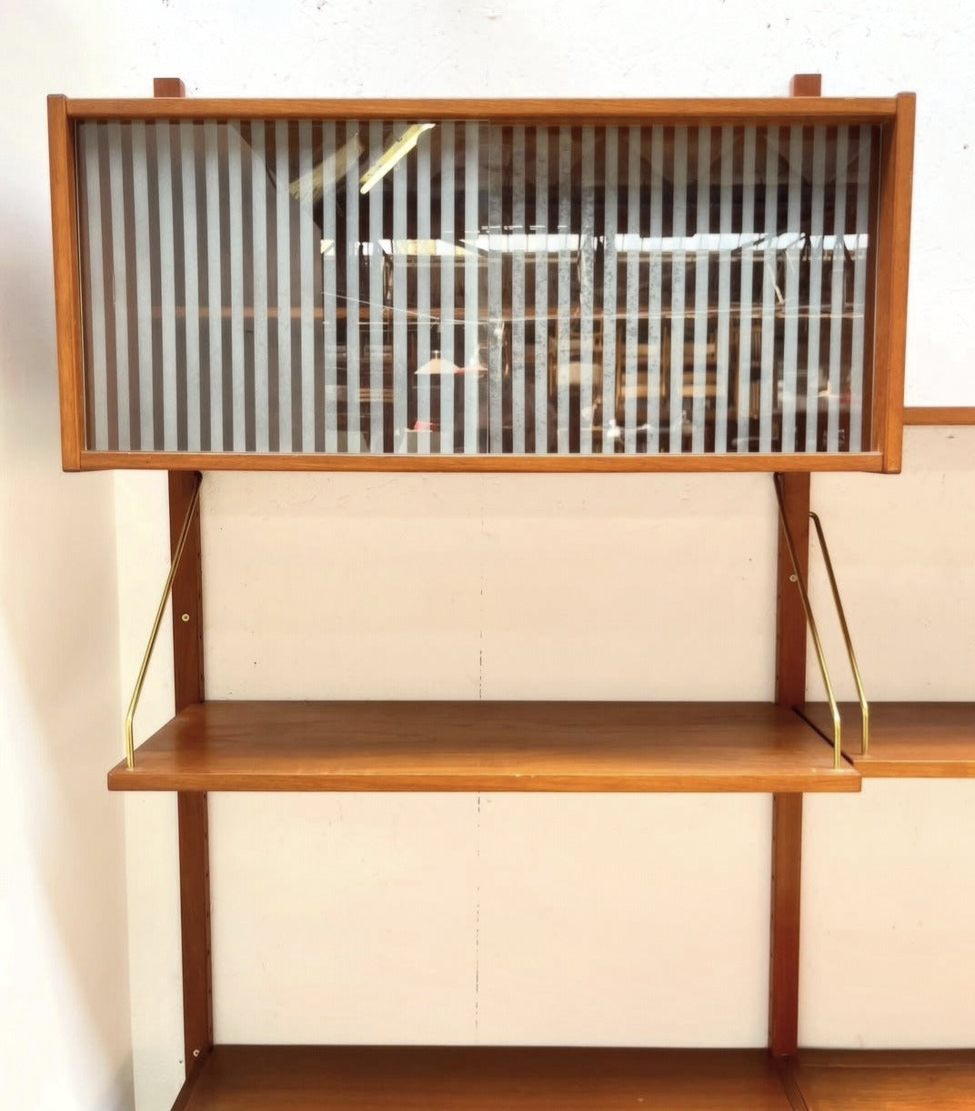 Teak Wall Unit Shelving System