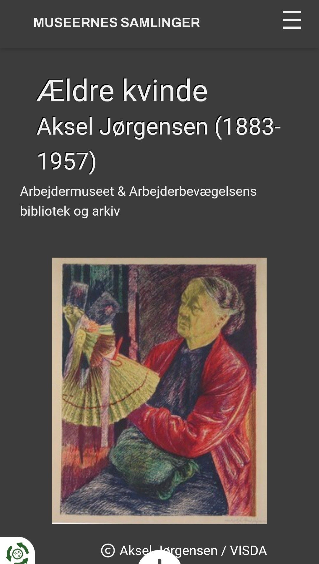 brugte-axel-jørgensen-ældre-kvinde-litografi-1954-5