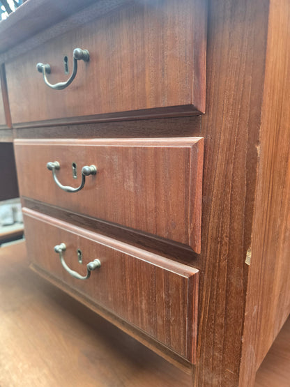 Teak Office Desk with 6 Drawers
