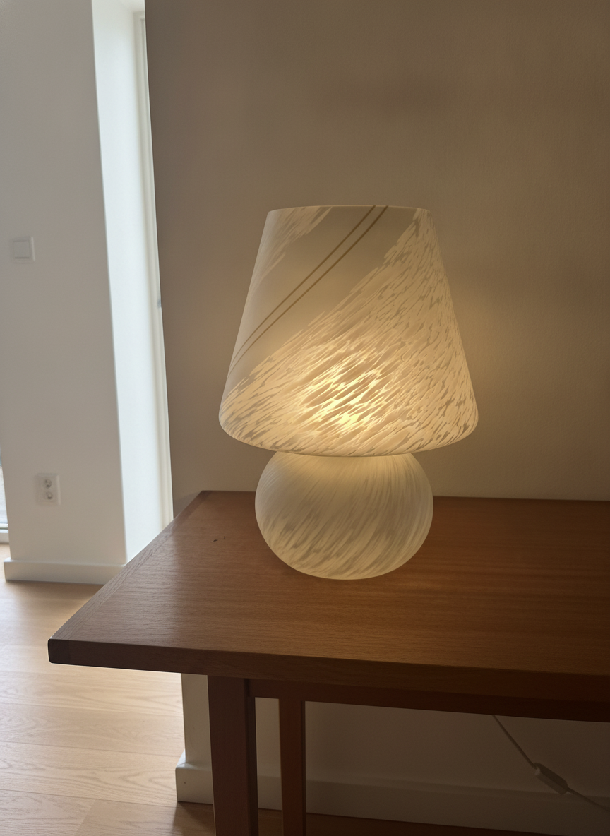 2 Frosted Glass Table Lamps