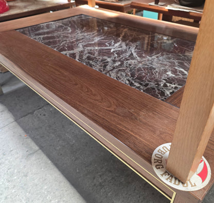 Rosewood & Marble Coffee Table