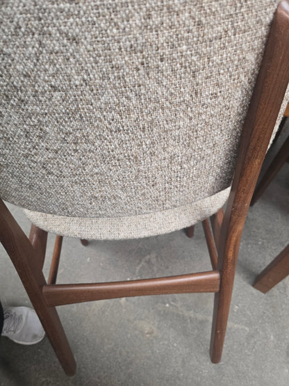 4 Scandinavian Upholstered Teak Dining Chairs