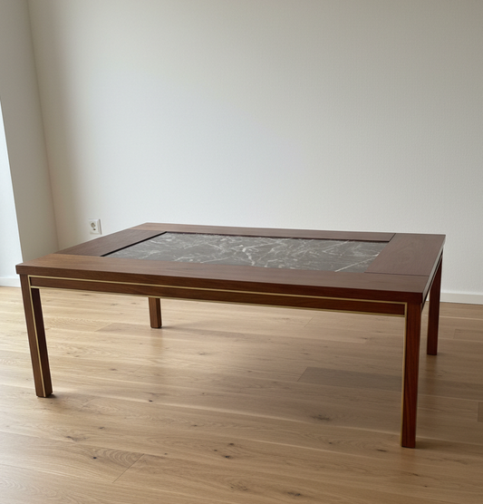 Rosewood & Marble Coffee Table