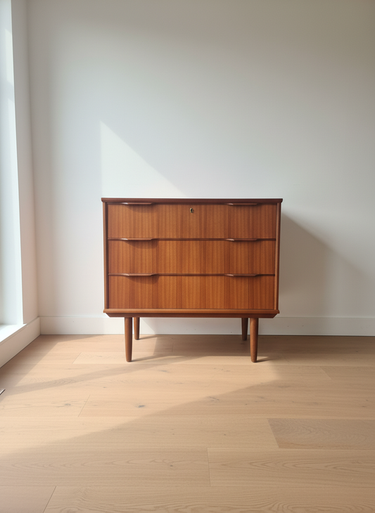 Vintage Skandinavisk Teak Kommode med 3 skuffer