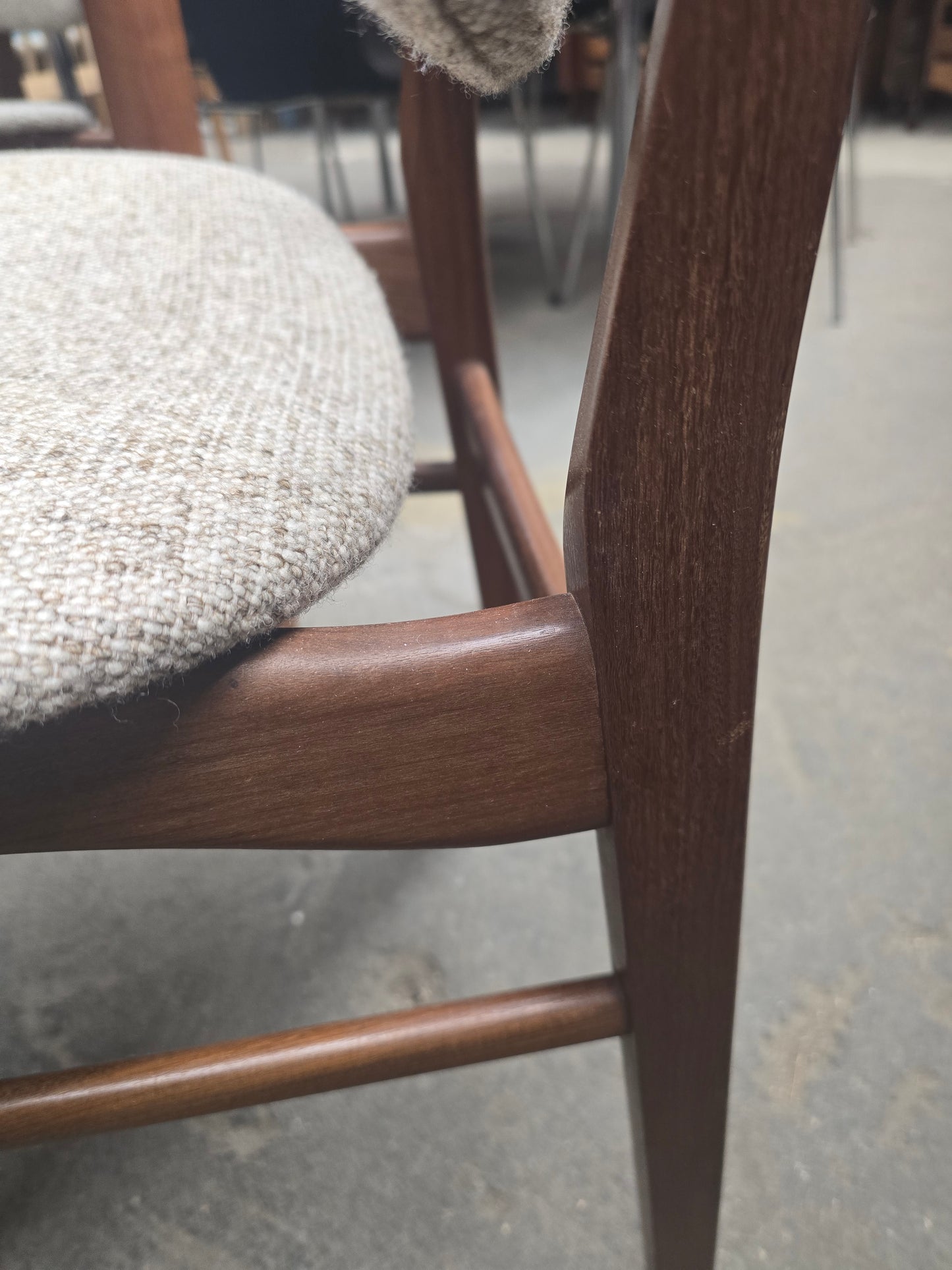 4 Scandinavian Upholstered Teak Dining Chairs