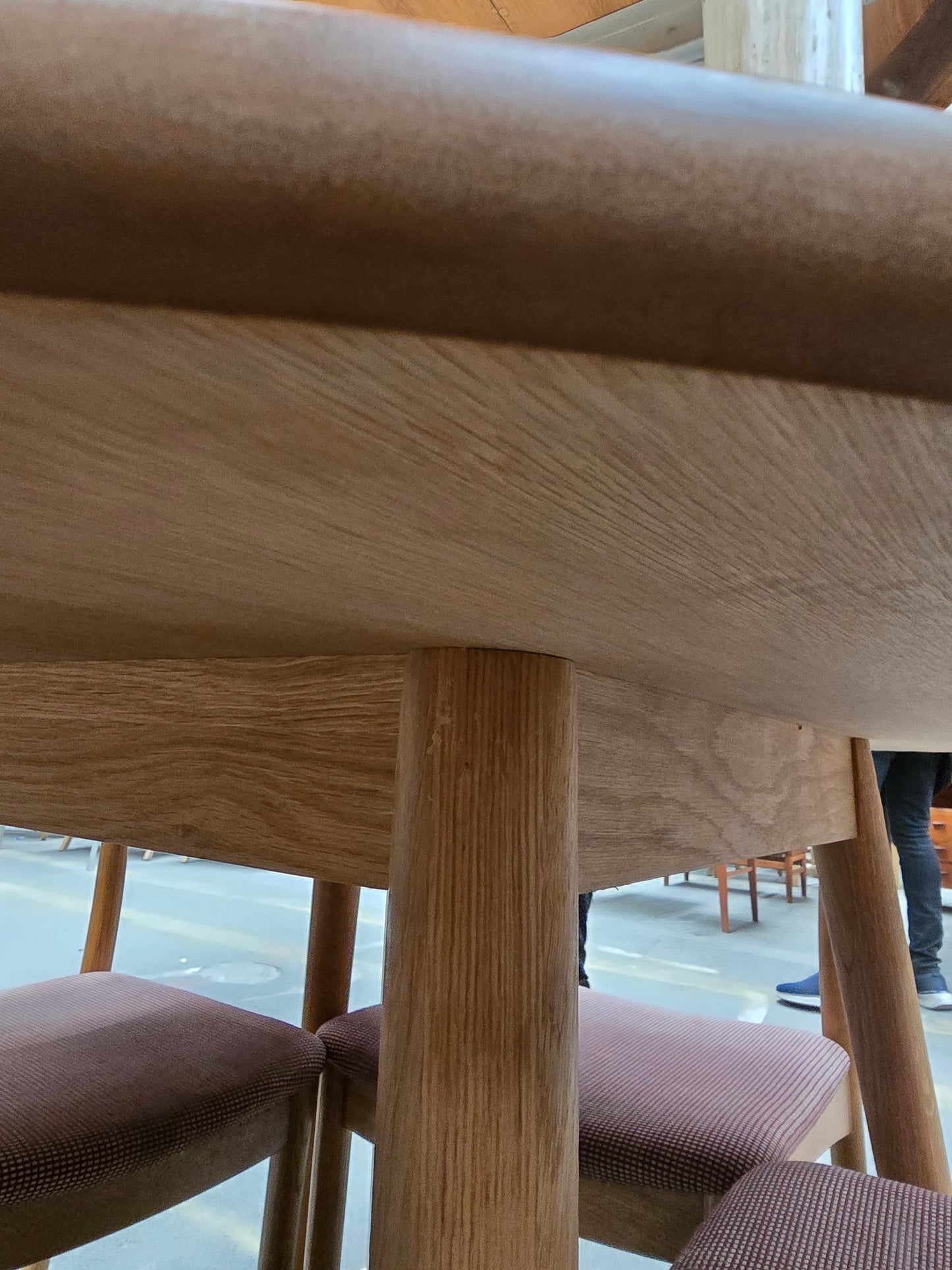 Vintage Scandinavian Oak Round Dining Table