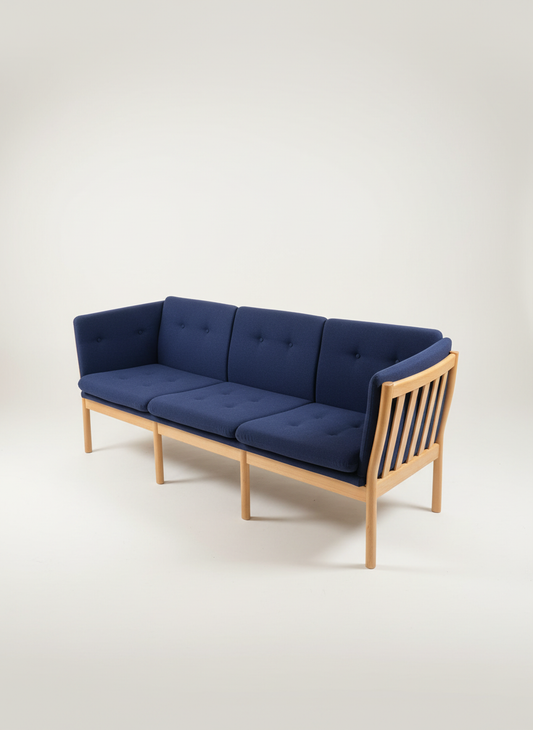 Mid-Century Modern Blue Danish Sofa