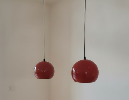 Red Glossy Sphere Pendant Lamp