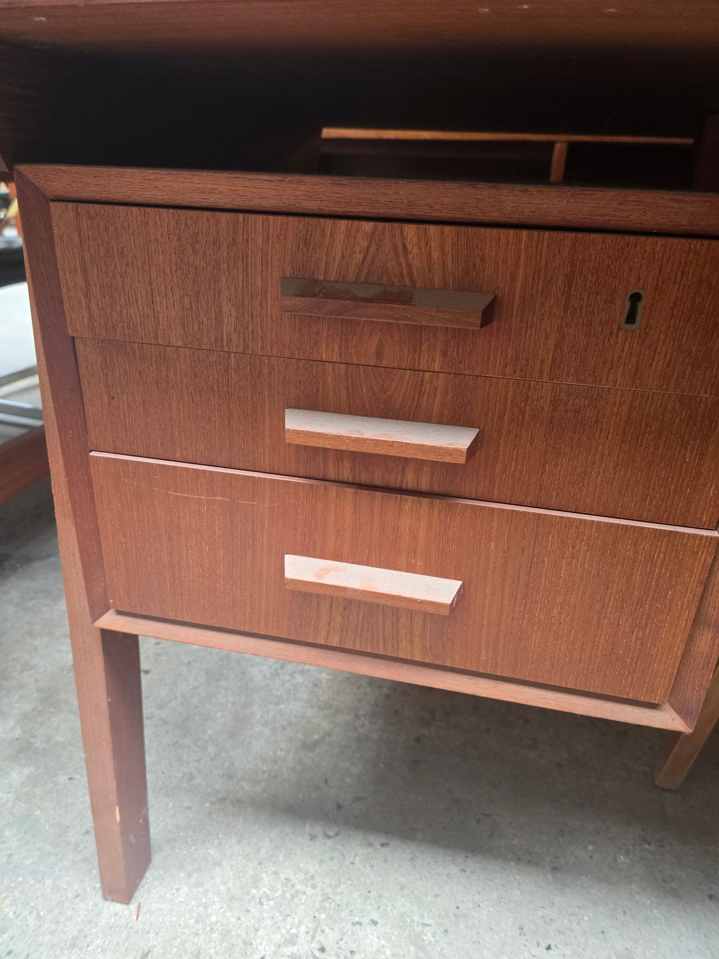 Vintage Scandinavian Teak Office Desk with Drawers
