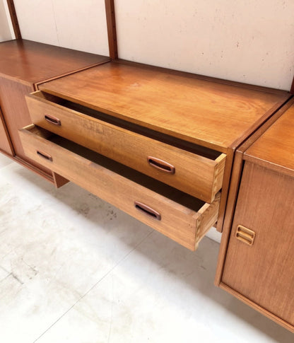 Teak Wall Unit Shelving System