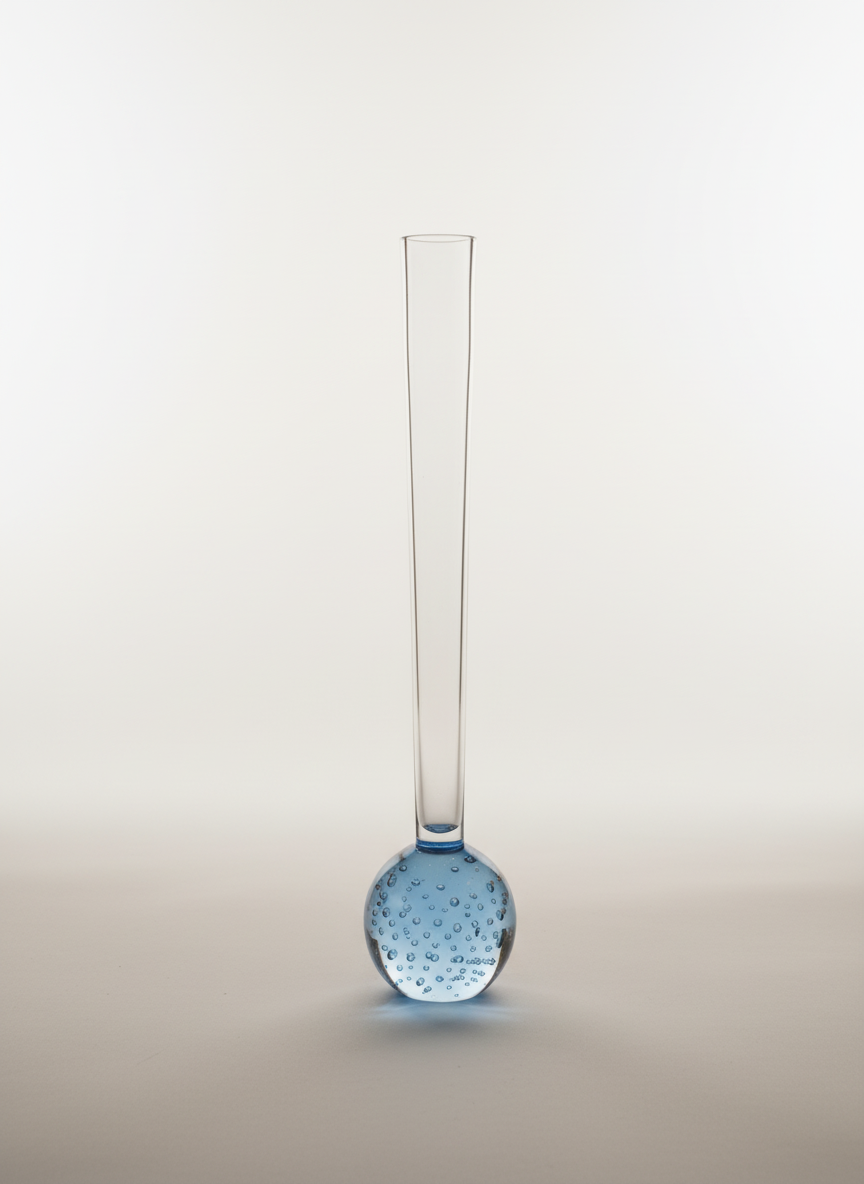 Vintage Clear Glass Bubble Base Vase