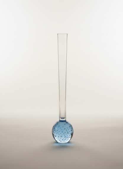 Vintage Clear Glass Bubble Base Vase
