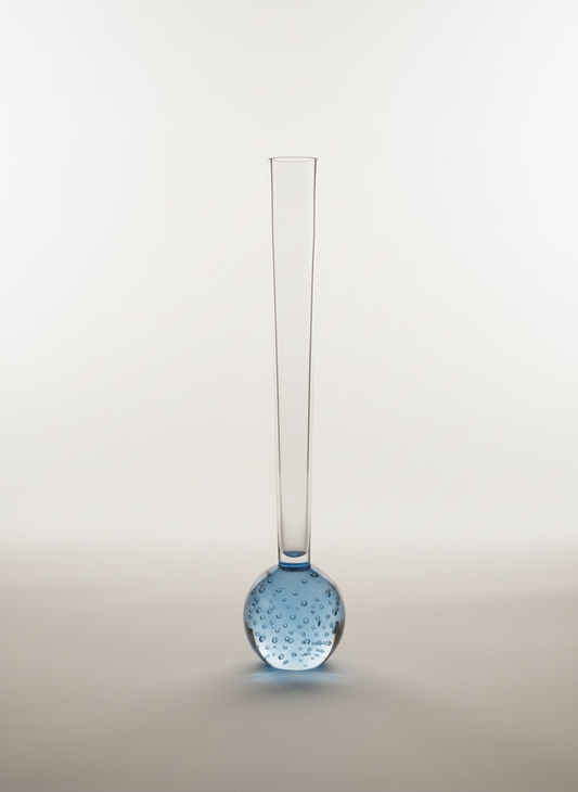 Vintage Clear Glass Bubble Base Vase