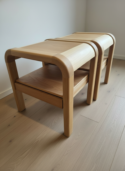 Wooden Side Table with Storage