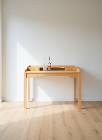 Vintage Scandinavian Light Wood Office Desk