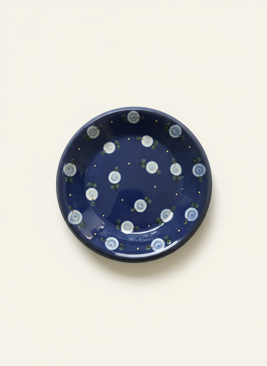 Vintage Ceramic Plate, Blue & White