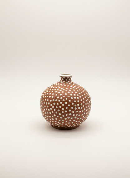 Vintage Zeuthen Denmark Polka Dot Ceramic Vase