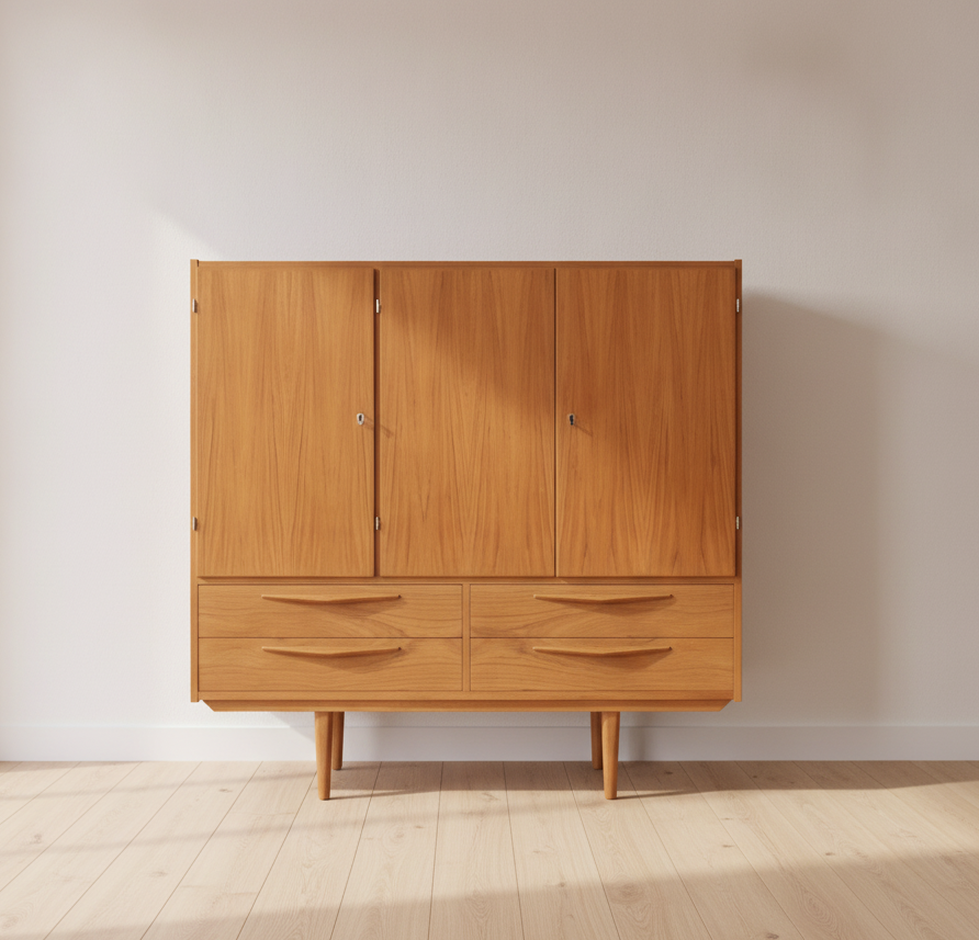 Vintage Teak Cabinet with Drawers