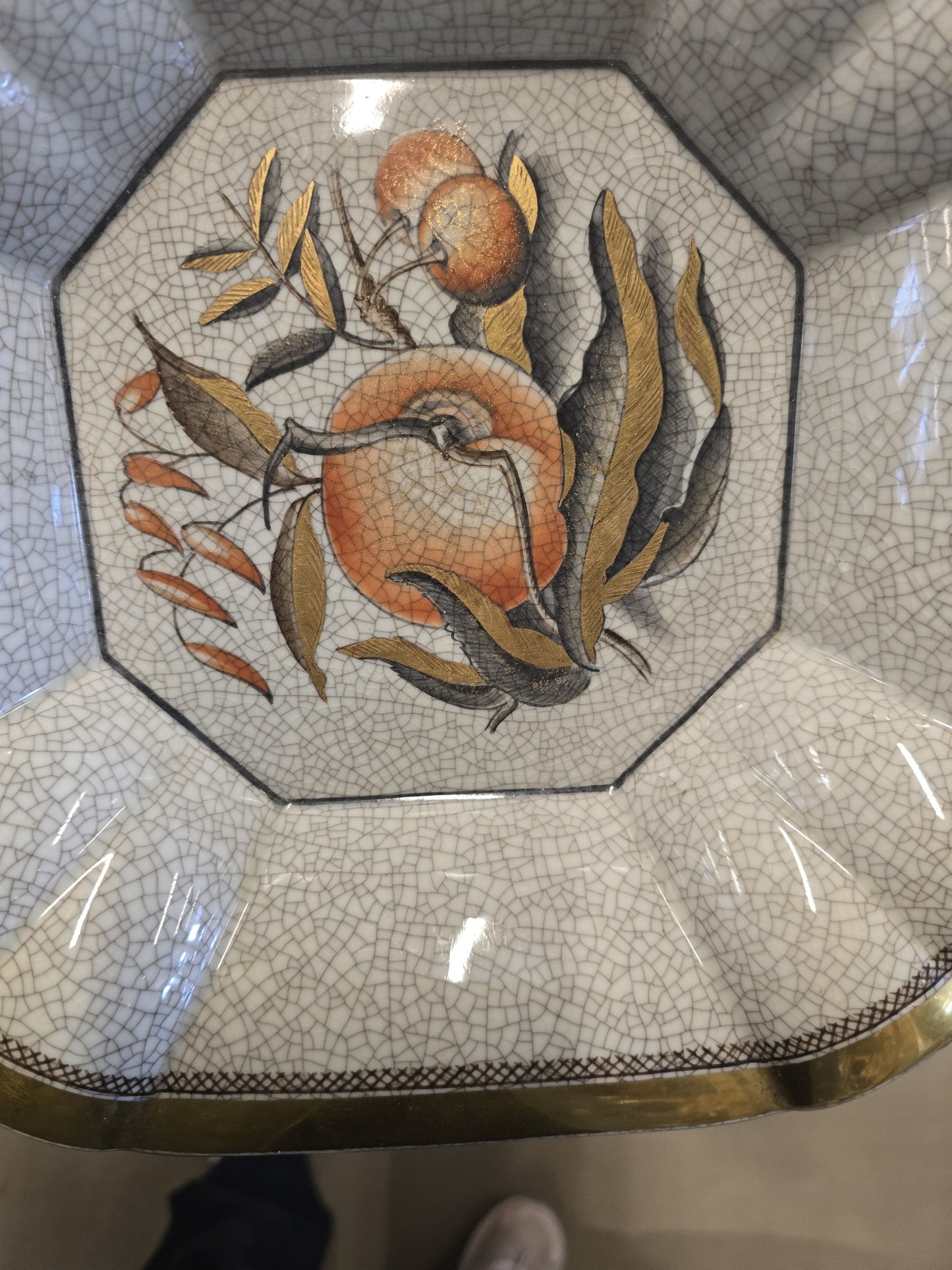 Royal Copenhagen Crackle Glaze Serving Dish