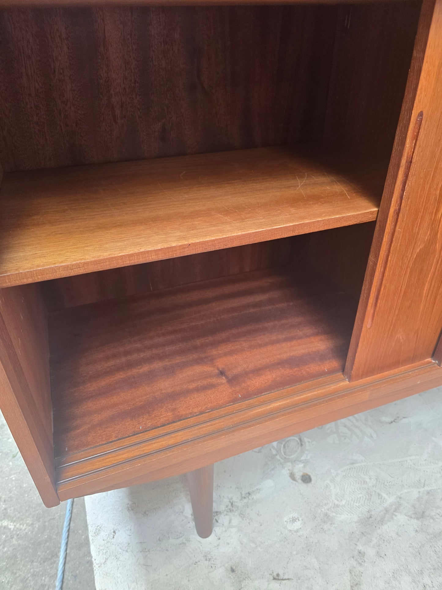 Vintage Scandinavian Teak Sideboard with Sliding Doors