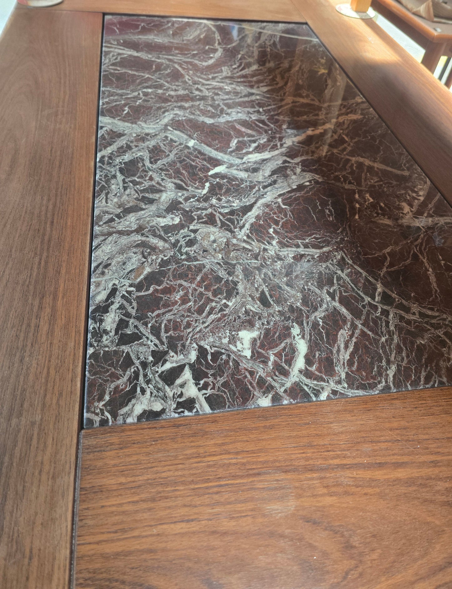 Rosewood & Marble Coffee Table