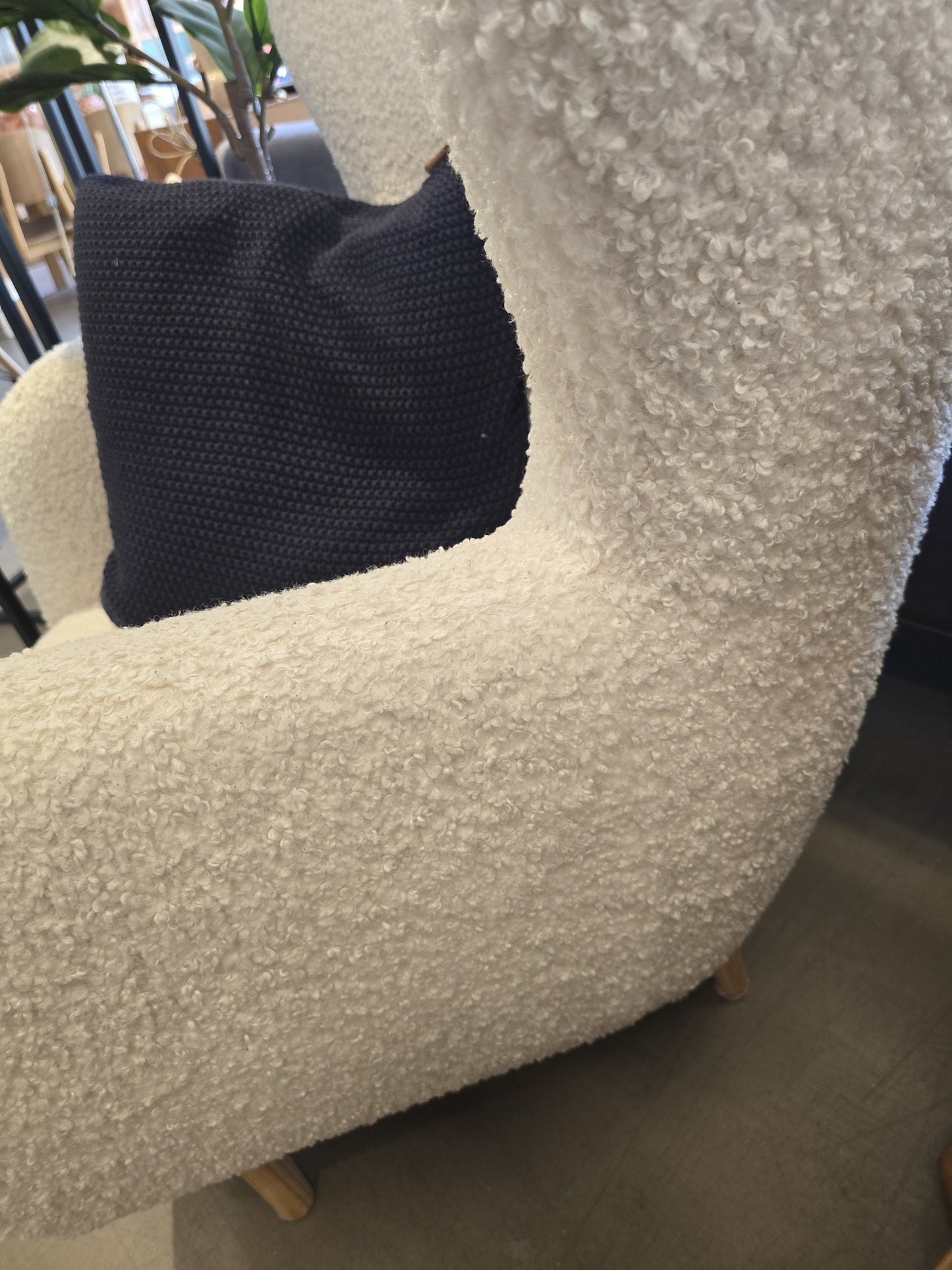 White Boucle Armchair