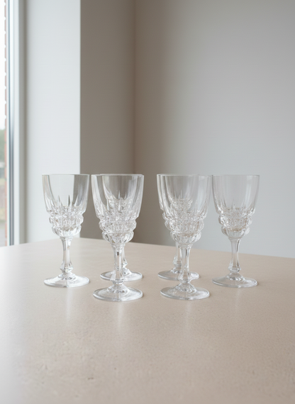 6 Clear Glass Champagne Flutes