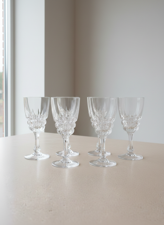 6 Clear Glass Champagne Flutes