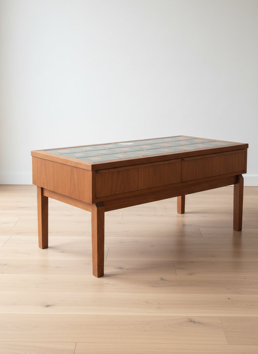 Vintage Teak & Tile Coffee Table
