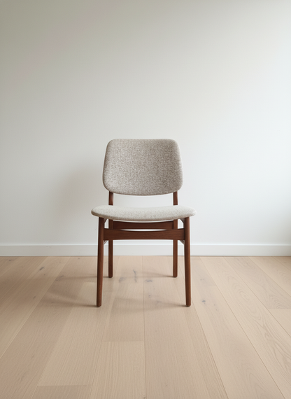 4 Scandinavian Upholstered Teak Dining Chairs