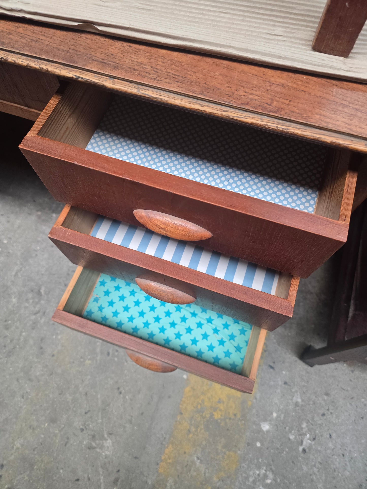 Teak Wood Office Desk with Drawers