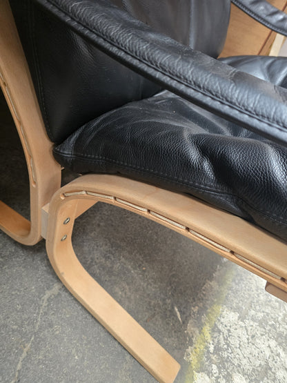 Ingmar Relling Black Leather Armchair