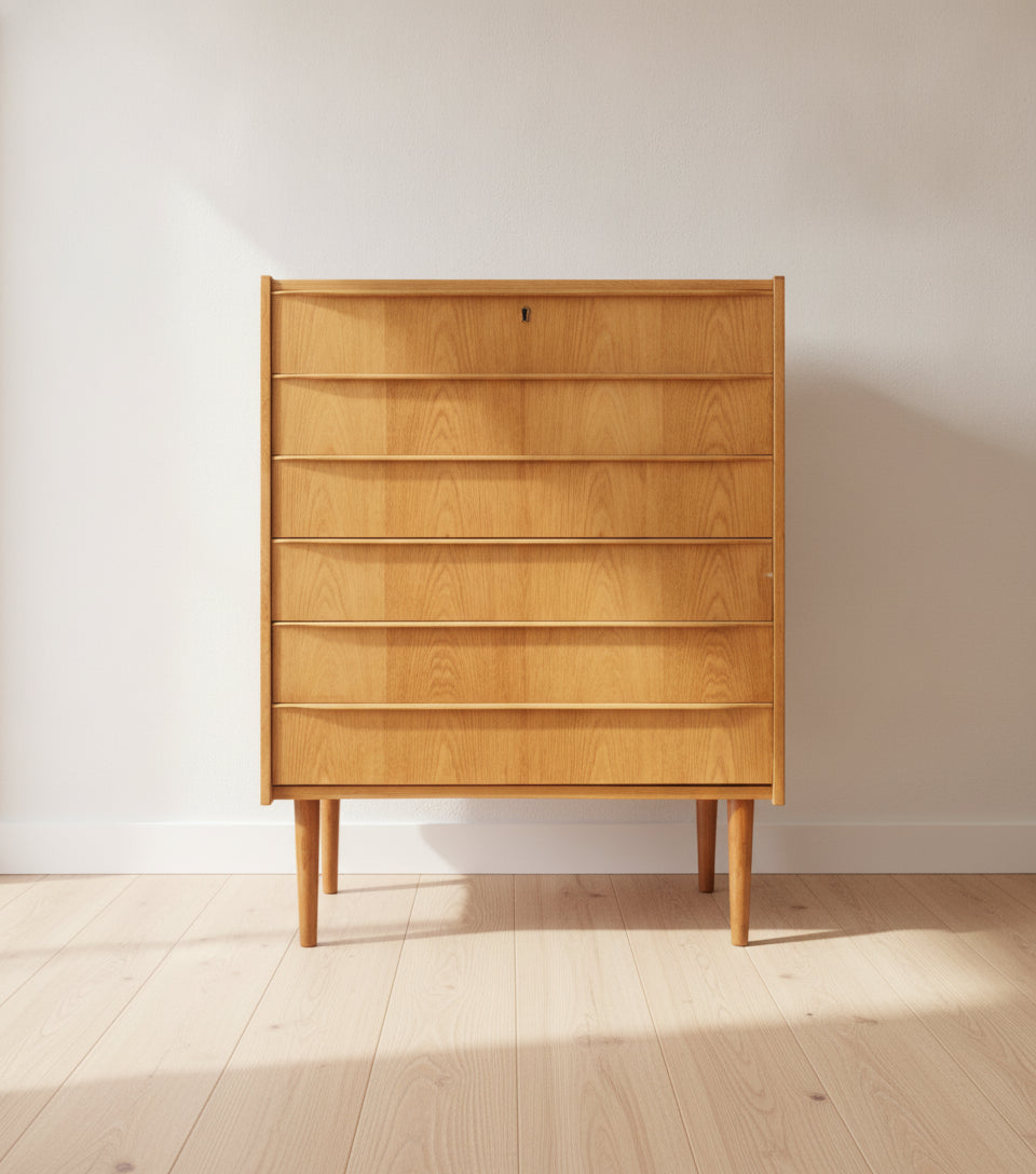 Oak Chest of Drawers with 6 drawers
