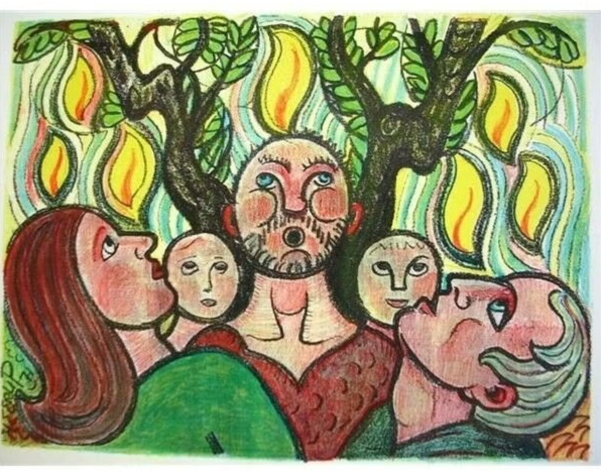 Henry Heerup Litografi "Der er et yndigt land" på papir