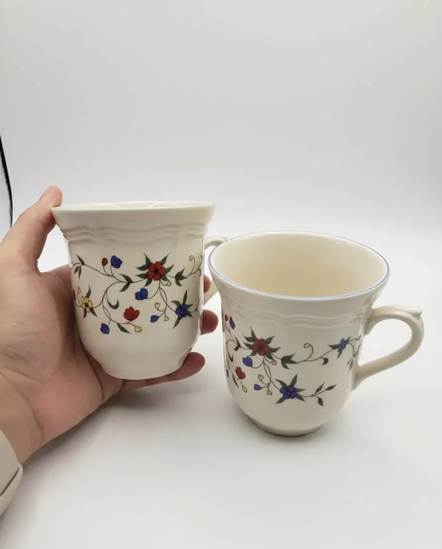 Floral ceramic cups