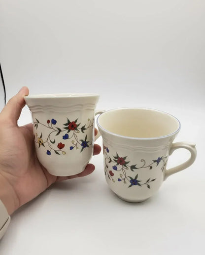 Floral ceramic cups