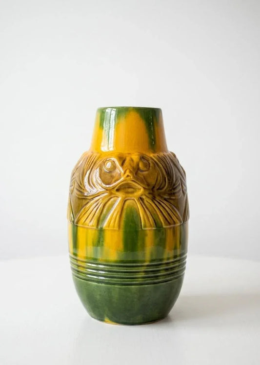 Vintage Fish Glazed Ceramic Vase