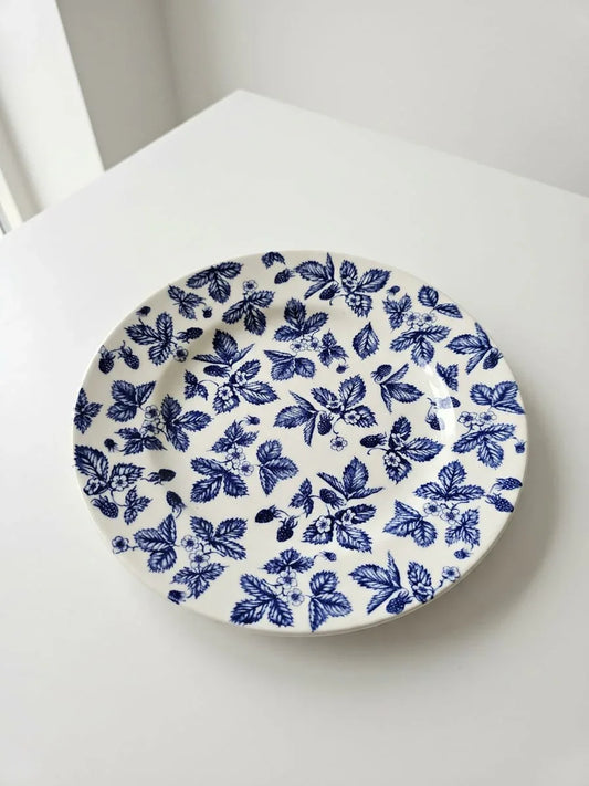 2 Churchill England Blue Strawberry Dessert Plates