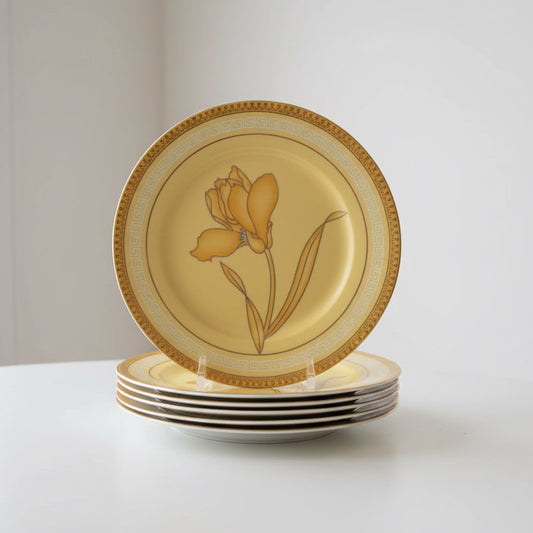 6 Yamasen Japan 24CT Gold Plated Floral Plate