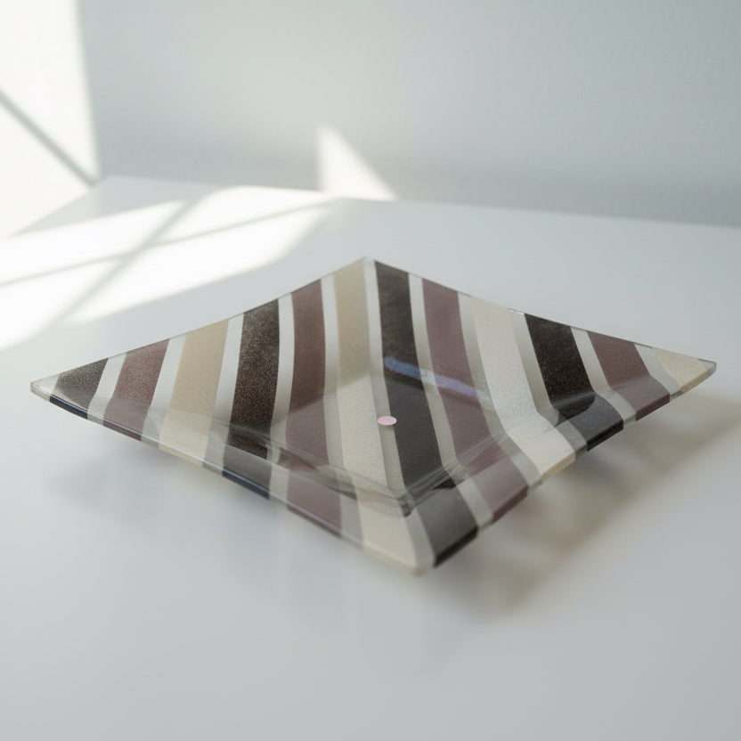 Striped Glass Fruit Bowl