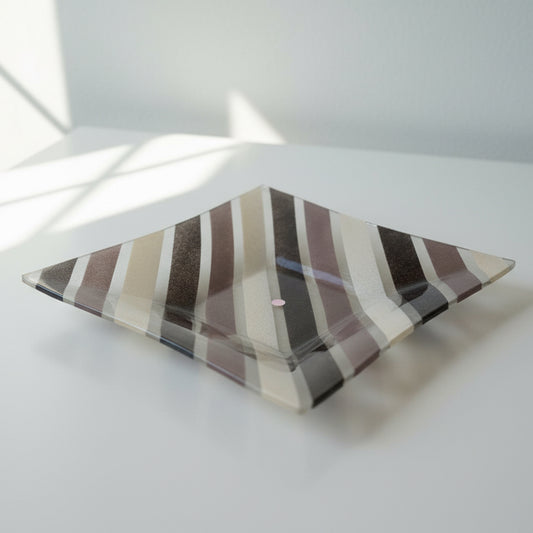 Striped Glass Fruit Bowl