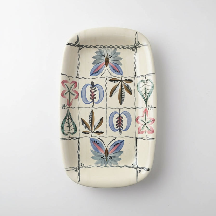 Hand-Painted Ceramic Serving Tray