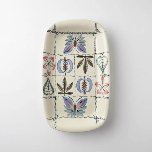 Hand-Painted Ceramic Serving Tray