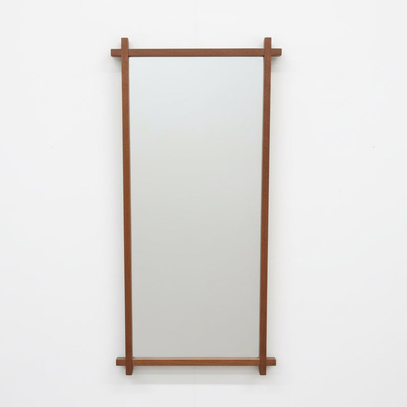 Vintage Wooden Wall Mirror with Lap Joints