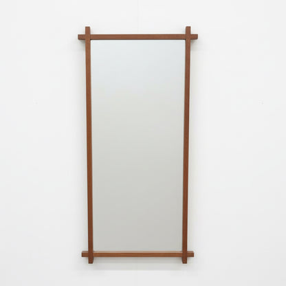 Vintage Wooden Wall Mirror with Lap Joints