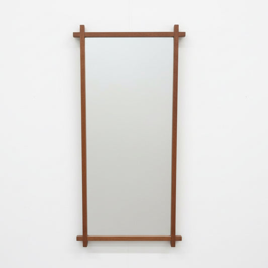 Vintage Wooden Wall Mirror with Lap Joints