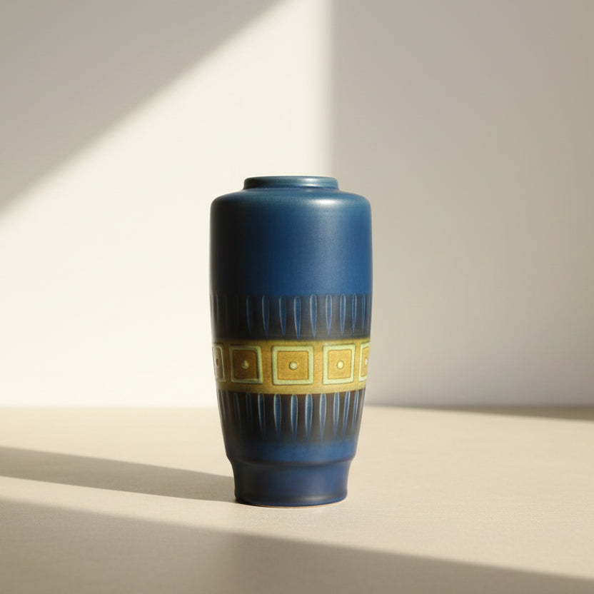 Vintage Blue Pottery Vase
