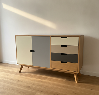 Multi-Color Wood Storage Cabinet