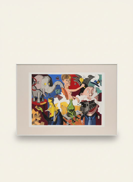 Colorful Abstract Framed Print, Year 2000